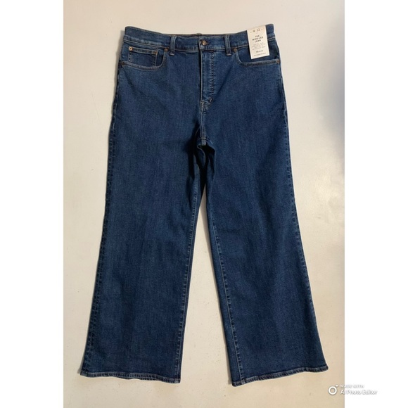 Madewell The Wide-Leg Jean in Patterson Wash Size 32 FLAW - Picture 3 of 17